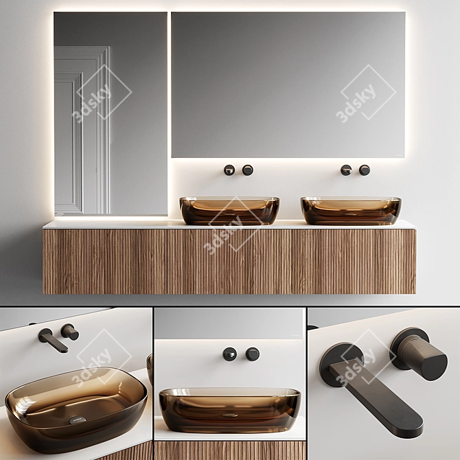 Antonio Lupi Binario 12 Vanity Set 3D model image 1