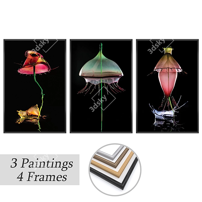 Eclectic Wall Art Set 3D model image 1