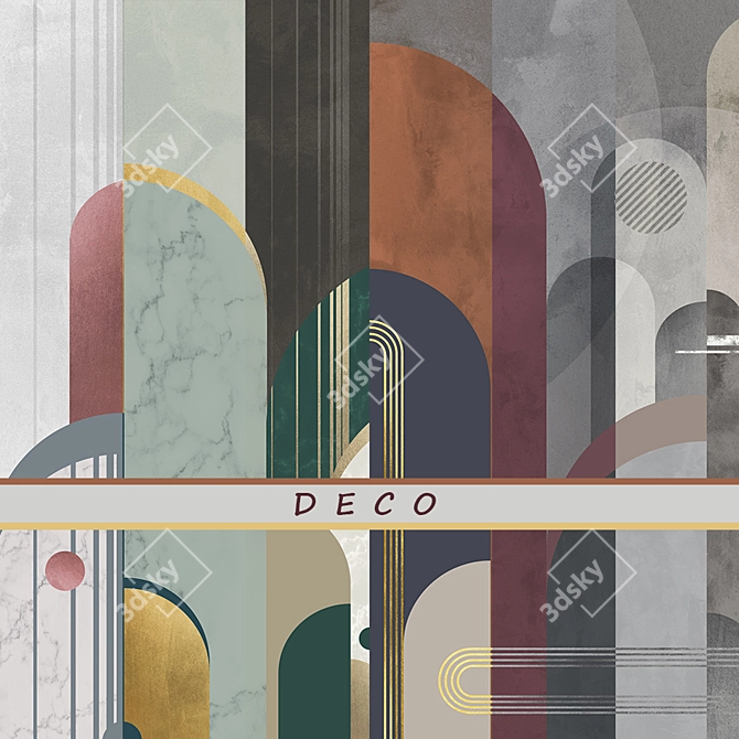 Deco Chic Designer Wallpaper Pack 3D model image 1