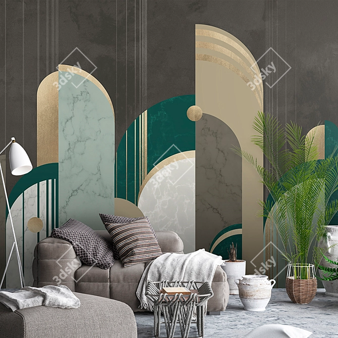 Deco Chic Designer Wallpaper Pack 3D model image 3