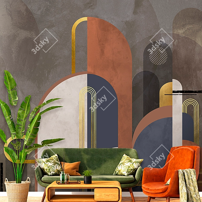 Deco Chic Designer Wallpaper Pack 3D model image 5