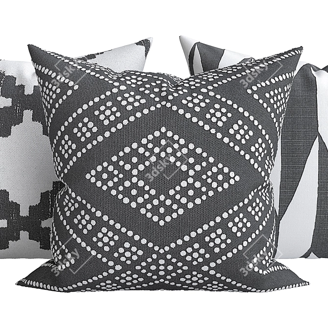 Luxury Texture Decorative Pillows 3D model image 2