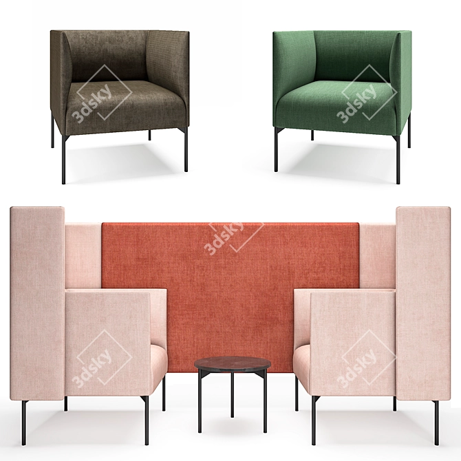 Elevate Your Comfort: Talk High-Back Armchair 3D model image 1