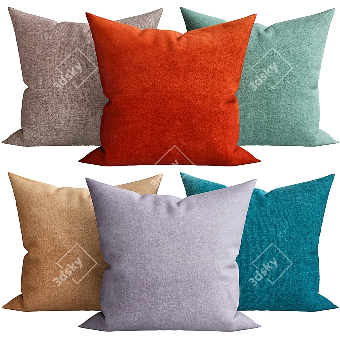 Luxury Decorative Pillows Set 3D model image 1