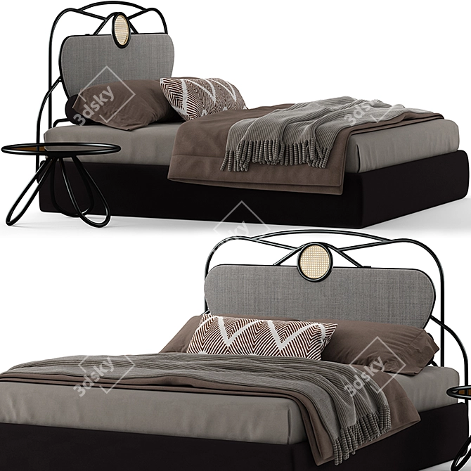 Elegant Yvette Headboard Set 3D model image 2