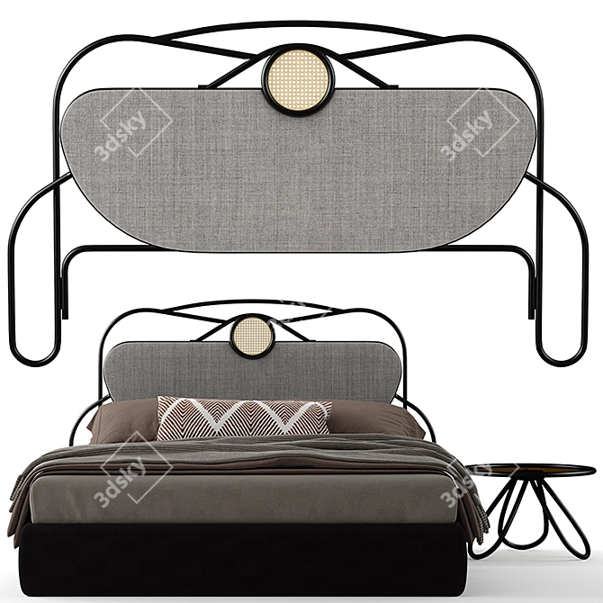 Elegant Yvette Headboard Set 3D model image 6