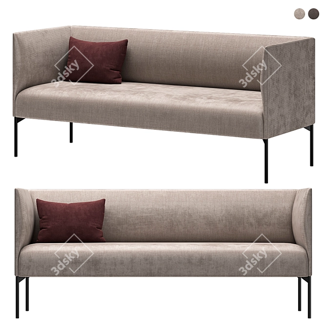 Contemporary Talk 3-Seater Sofa 3D model image 3
