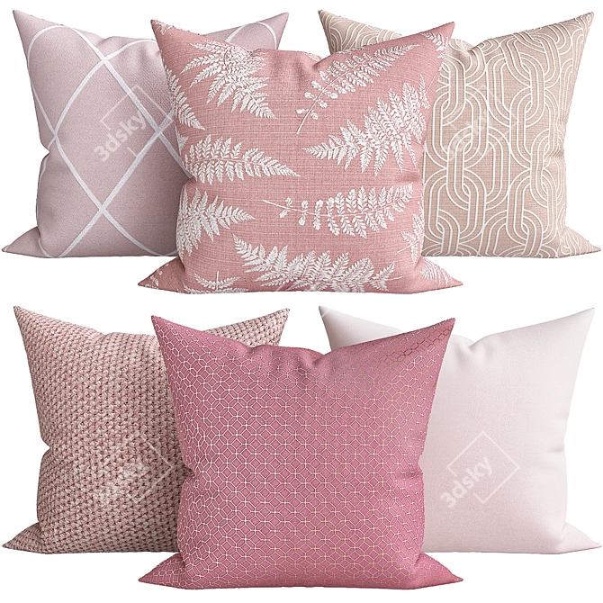 Luxury Textured Decorative Pillows 3D model image 1