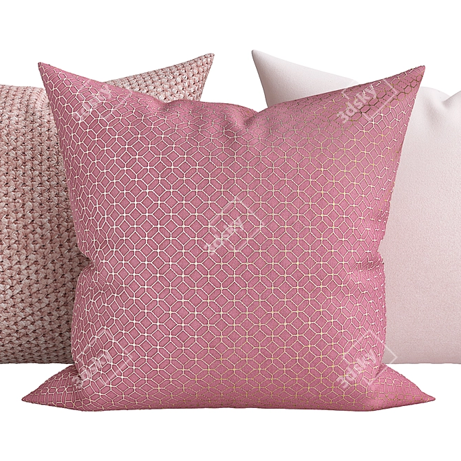 Luxury Textured Decorative Pillows 3D model image 3