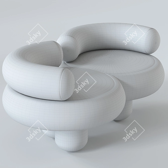 Elegant Siamese Sofa: Perfectly Crafted 3D model image 13