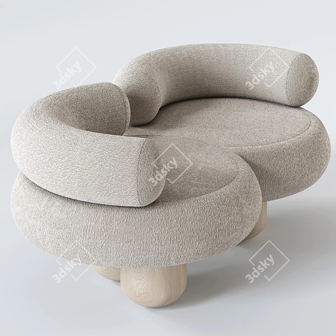 Elegant Siamese Sofa: Perfectly Crafted 3D model image 17