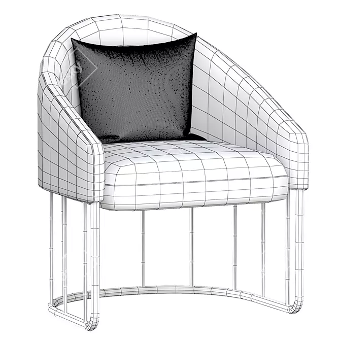 Luxury Gold Velvet Accent Chair 3D model image 6
