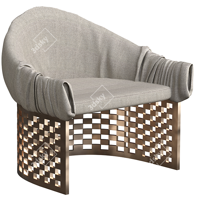 Elegant Cloth Chair 3D model image 1