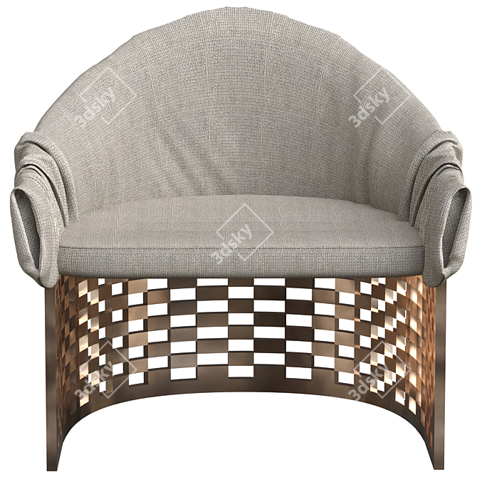 Elegant Cloth Chair 3D model image 2