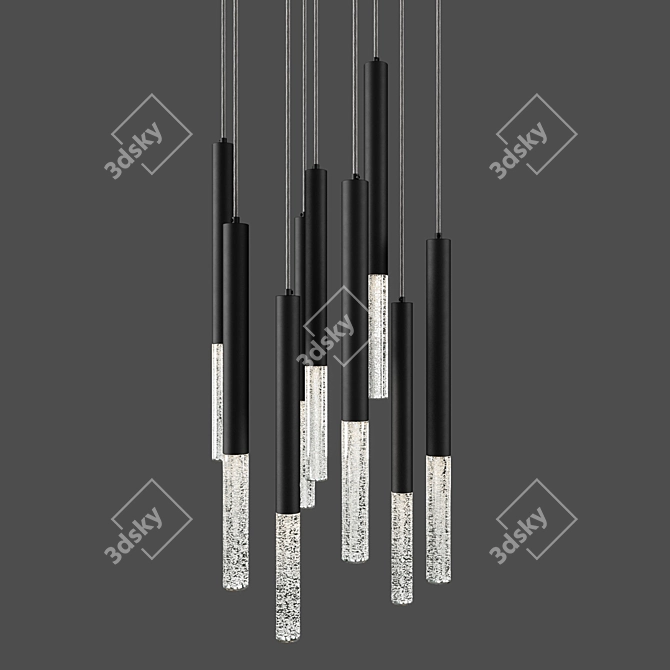 Zuma Line ONE Pendant Chandelier - Black Metal Finish 3D model image 1