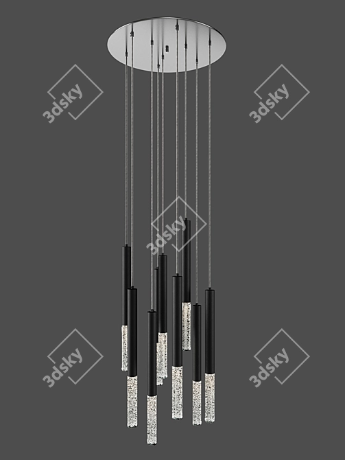 Zuma Line ONE Pendant Chandelier - Black Metal Finish 3D model image 4