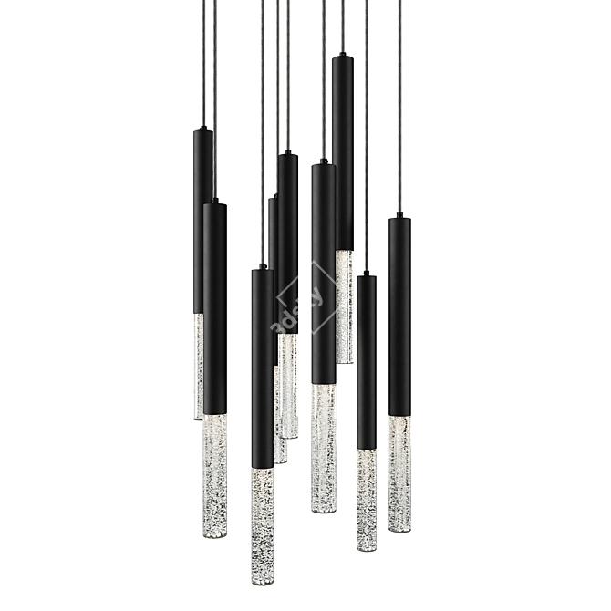 Zuma Line ONE Pendant Chandelier - Black Metal Finish 3D model image 5