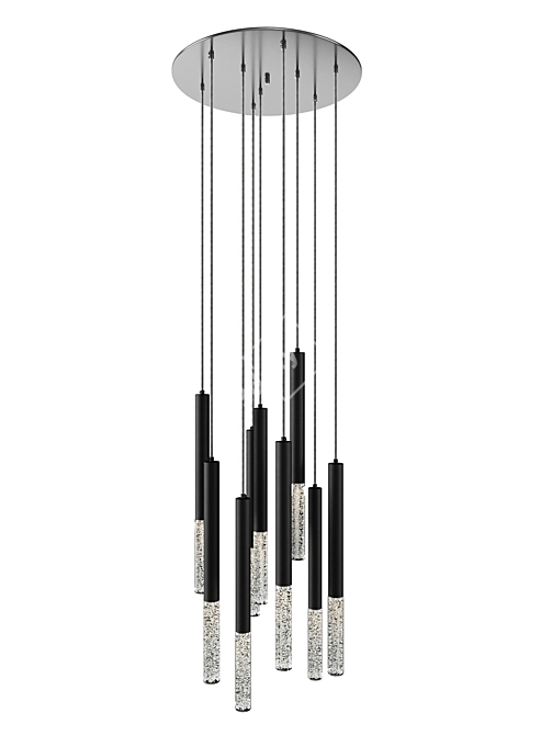 Zuma Line ONE Pendant Chandelier - Black Metal Finish 3D model image 9