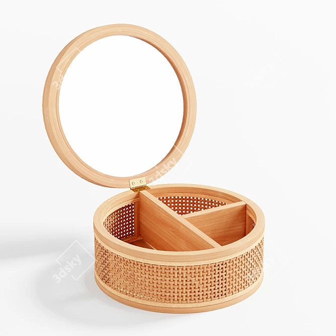 Boho Rattan Jewelry Box 3D model image 1