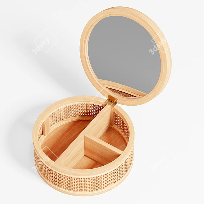 Boho Rattan Jewelry Box 3D model image 2