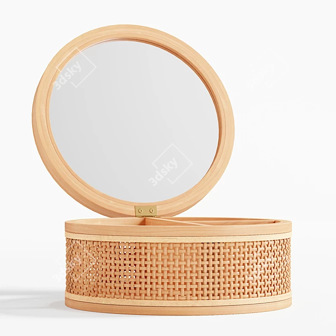 Boho Rattan Jewelry Box 3D model image 3