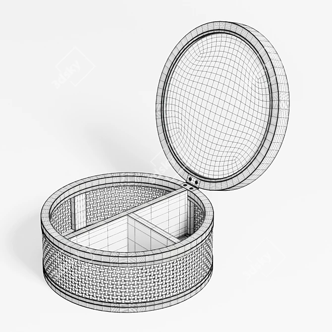 Boho Rattan Jewelry Box 3D model image 6