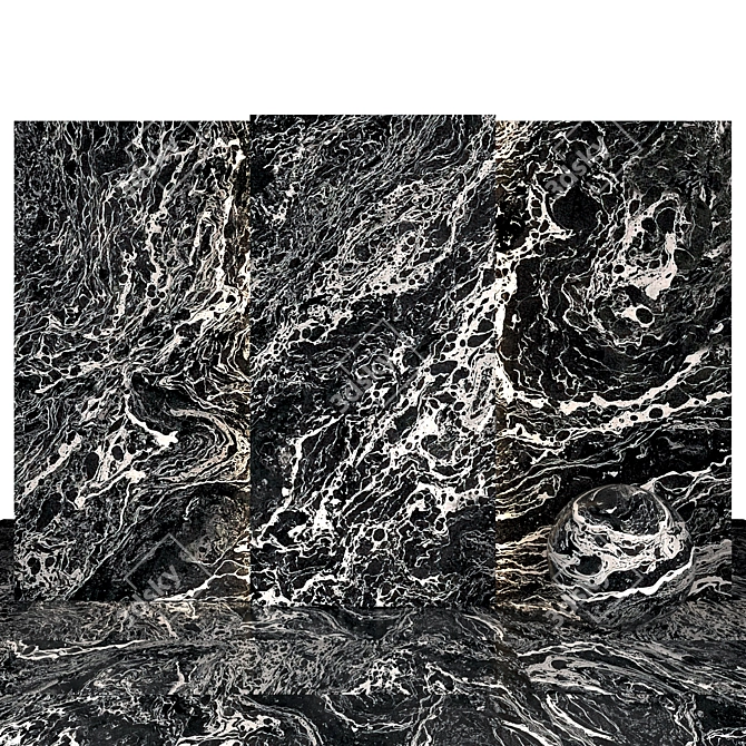 Glossy Liquid Moon Marble Slabs 3D model image 2