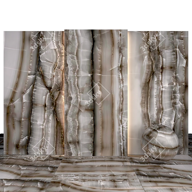 Akoya Ocean Marble: Exquisite Texture & Versatile Options 3D model image 1