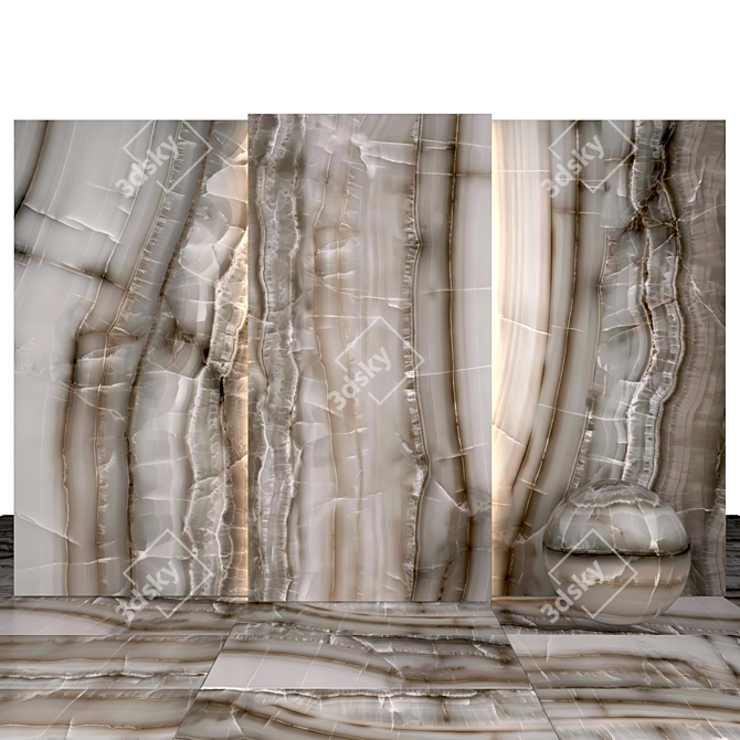 Akoya Ocean Marble: Exquisite Texture & Versatile Options 3D model image 2