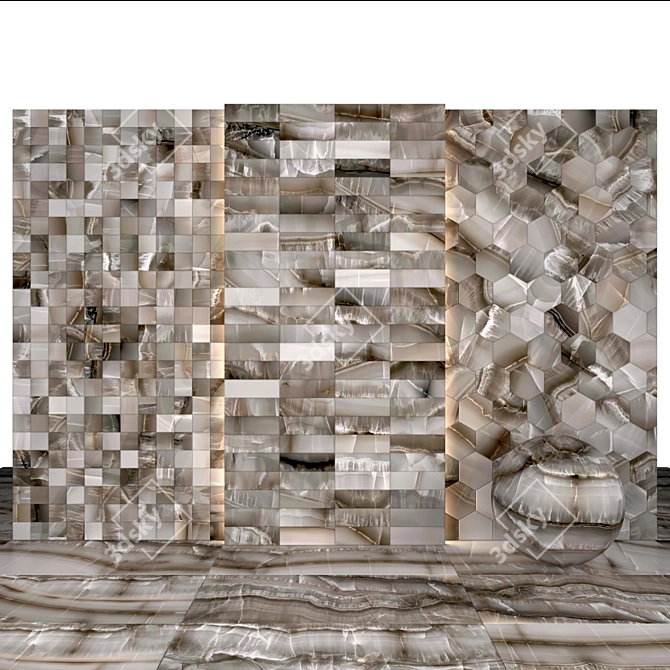 Akoya Ocean Marble: Exquisite Texture & Versatile Options 3D model image 3