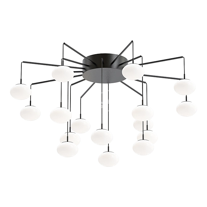 Sleek LED Chandelier: Versatile Elegance 3D model image 1