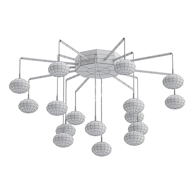 Sleek LED Chandelier: Versatile Elegance 3D model image 2