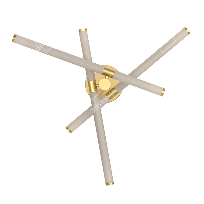 Axis Minimalist Gold LED Chandelier 3D model image 2