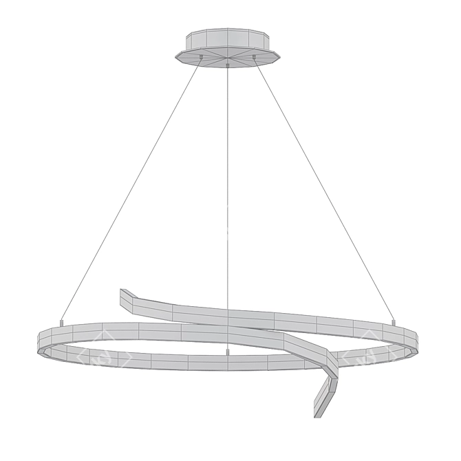 Elegant Swirl LED Ceiling Light 3D model image 2