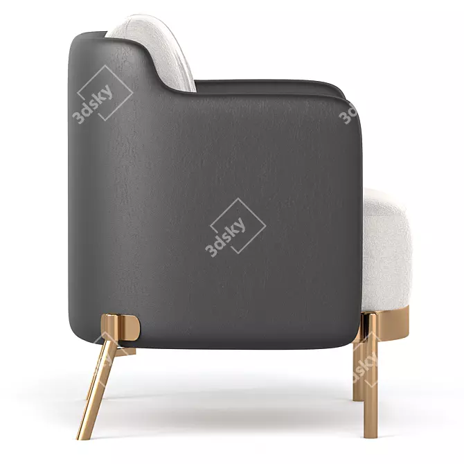 Mid Century Faux Leather Chair 3D model image 4