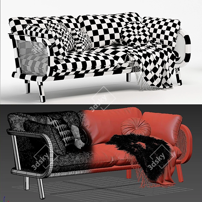 BuzziCane: Stylish and Versatile Sofa 3D model image 5