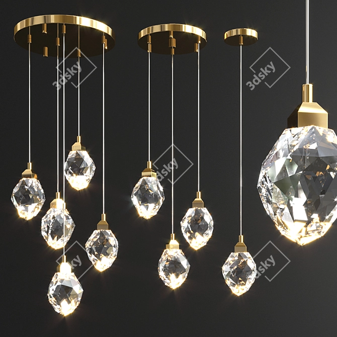 Sparkling Elegance: Cristel Chandelier 3D model image 3