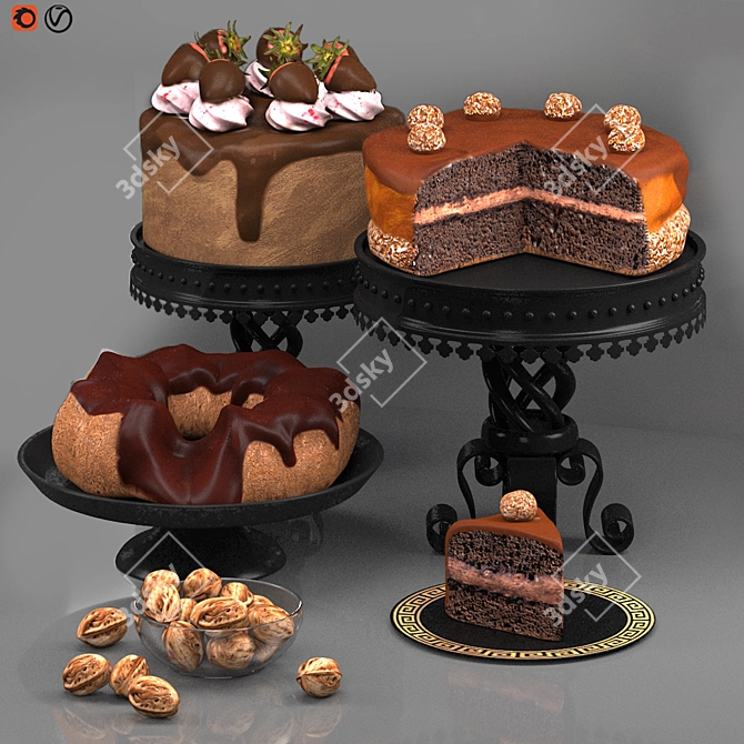 Delicious Cake Collection 3D model image 1