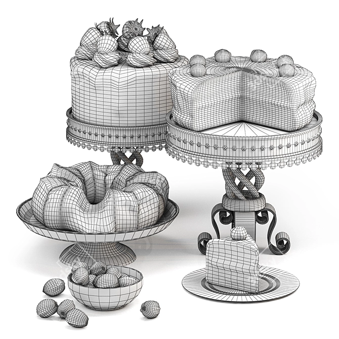 Delicious Cake Collection 3D model image 4