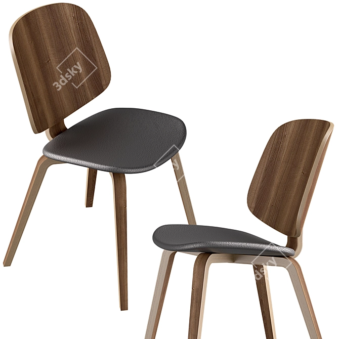 Modern Boconcept Milano Table-Aarhus Dining Chair Set 3D model image 3