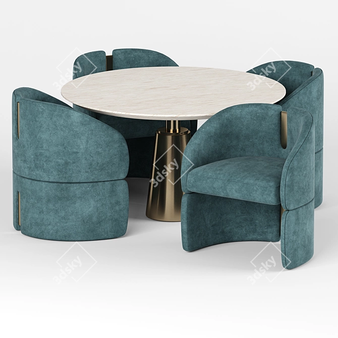 Sleek Isadora Dining Chair 3D model image 1