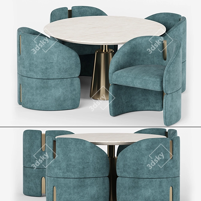 Sleek Isadora Dining Chair 3D model image 2