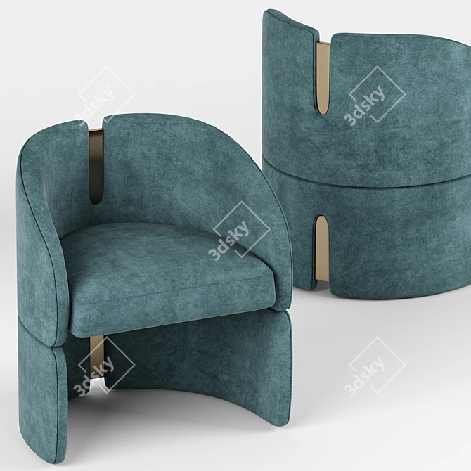 Sleek Isadora Dining Chair 3D model image 4