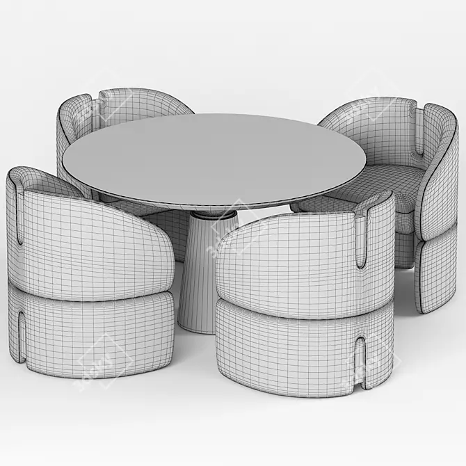 Sleek Isadora Dining Chair 3D model image 6