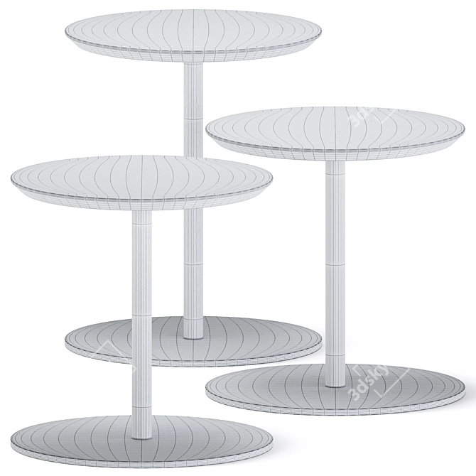 Sleek Noa Round Coffee Tables 3D model image 3