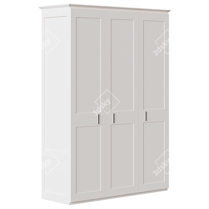 Sleek 3-Door Alcira Wardrobe 3D model image 1