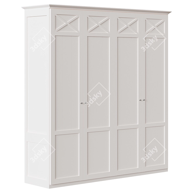 Elegant 4-Door Verona Wardrobe 3D model image 1