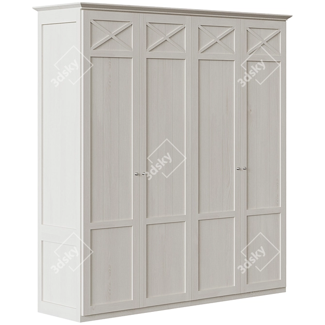 Elegant 4-Door Verona Wardrobe 3D model image 3