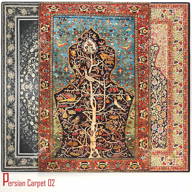 Elegant Persian Carpet: V-Ray Render 3D model image 2