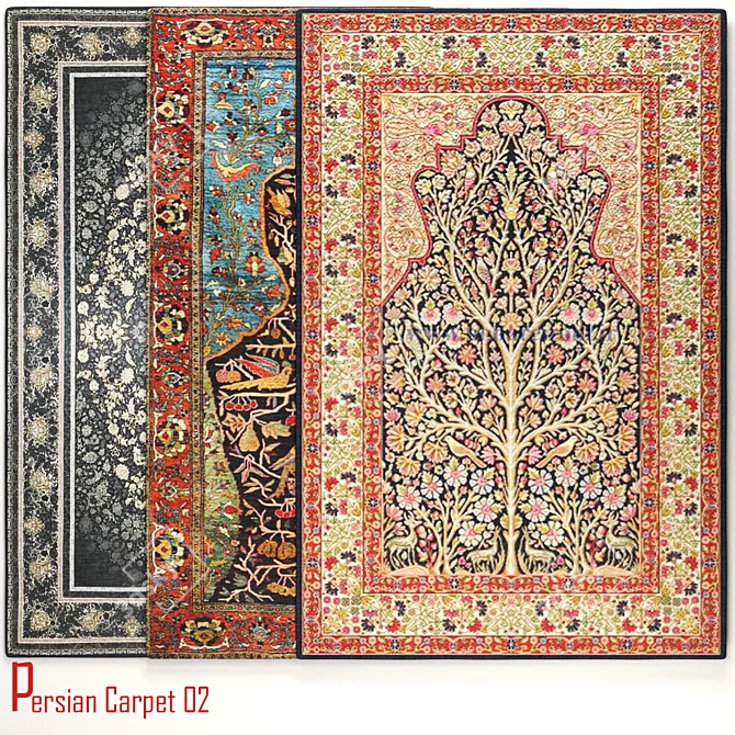 Elegant Persian Carpet: V-Ray Render 3D model image 3